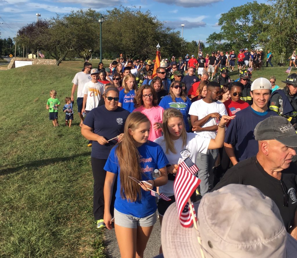 Walk held at Delcastle Park on Mckennans Church Road marked the 15th anniversary of the Sept. 11, 2001, terrorist attacks. Event was sponsored by a firefighters group, the First State Fraternal Order Of Leatherheads Society. (Photo: Delaware Free News)
