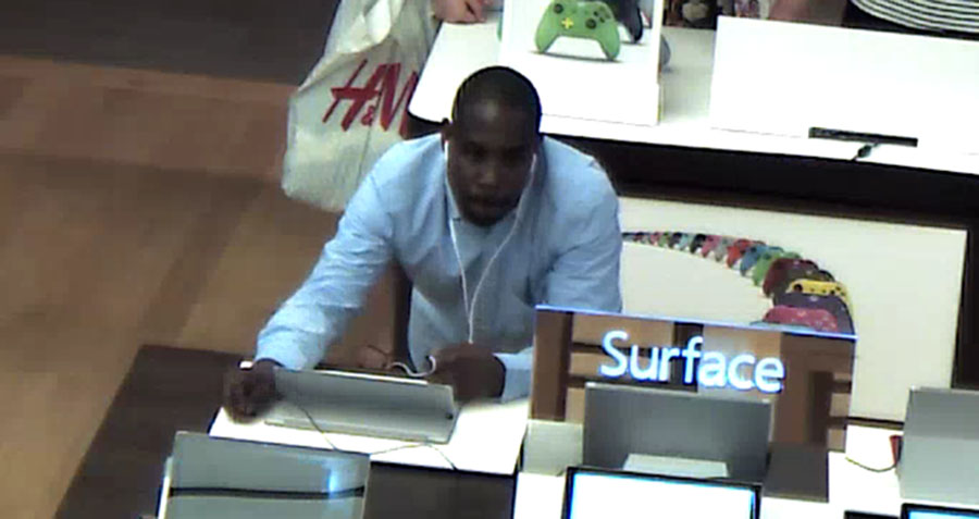 Delaware State Police released surveillance images of suspects in computer theft at Microsoft Store in Christiana Mall. 
