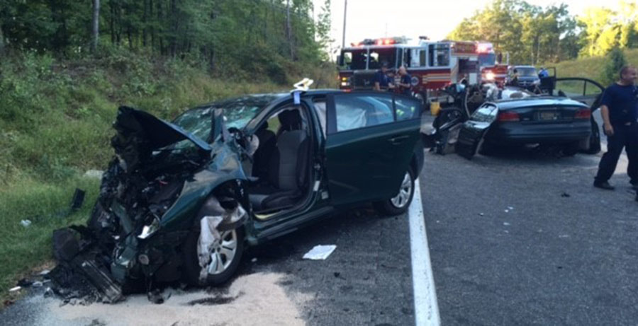 Crash scene on Sunset Lake Road (Route 72) (Photo: Delaware Free News)