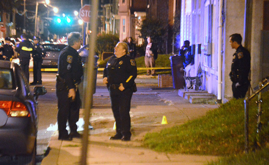 Evidence markers were placed at scene of shooting at 25th and N. Madison streets in Wilmington. (Photo: Delaware Free News)