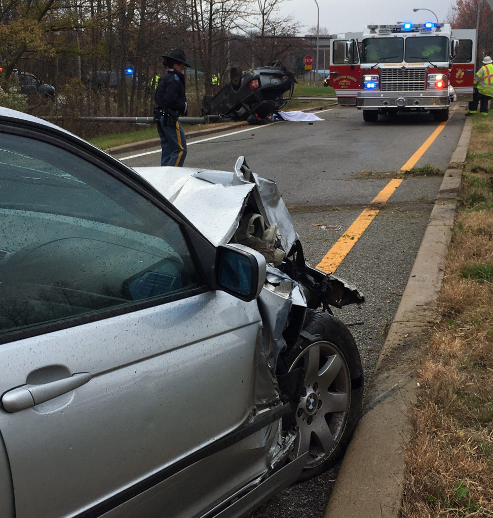 After colliding on Interstate 95, both vehicles came to rest along the on-ramp from Carr Road. (Photo: Delaware Free News)