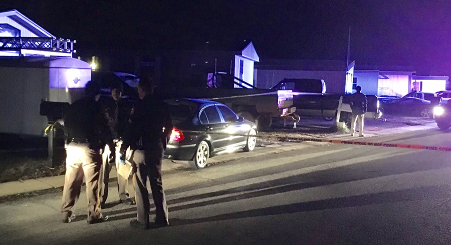 New Castle County police investigate shootings in the 100 block of S. Patrice Drive in Glasgow Court trailer park in Bear. (Photo: Delaware Free News)