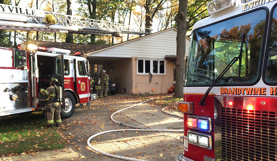 Fire heavily damaged home on Athens Road in Green Acres development. (Photo: Delaware Free News)