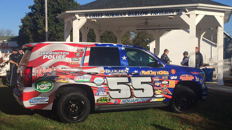 Harrington's new community policing vehicle was unveiled Friday at Freedom Park. (Photo: Harrington police)