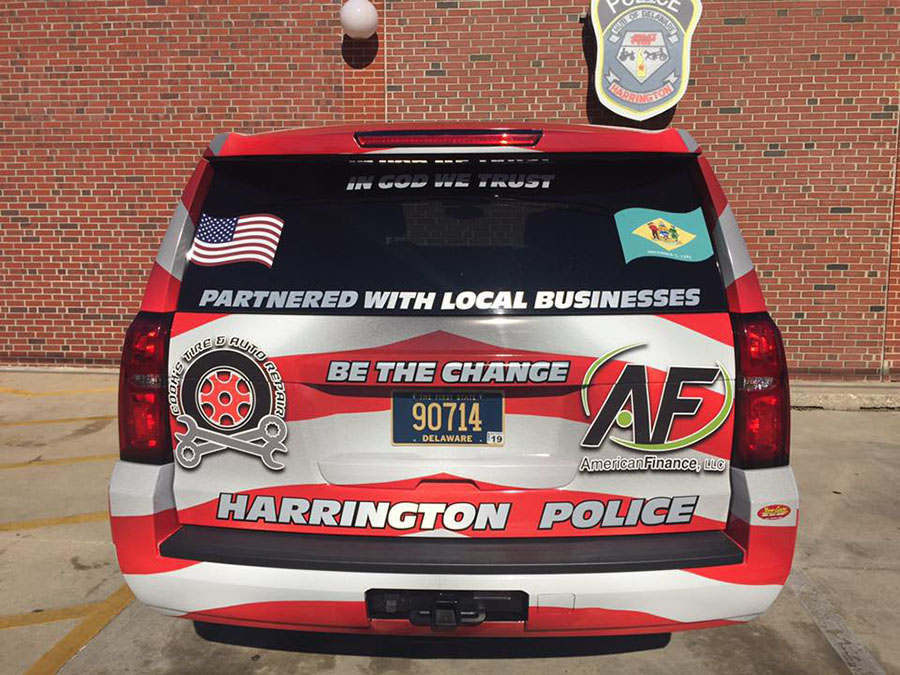 Harrington's new community policing vehicle was unveiled Friday. (Photo: Harrington police)