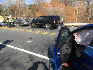 Three vehicles were involved in head-on crash on Lancaster Pike near Sanford School. (Photo: Delaware Free News)