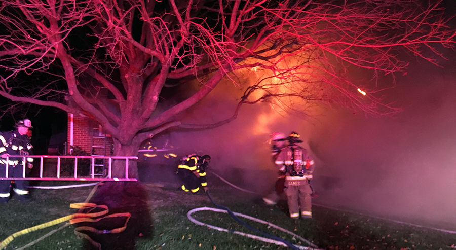 Fire heavily damaged spit-level home in 400 block of Mary Ann Drive in Middleboro Manor. (Photo: Delaware Free News)