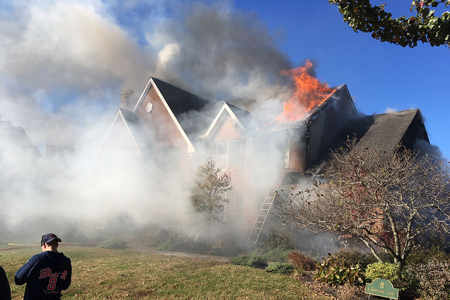Fire engulfed home on North Hampshire Court in Stonewald community in Greenville. (Photo: Delaware Free News)