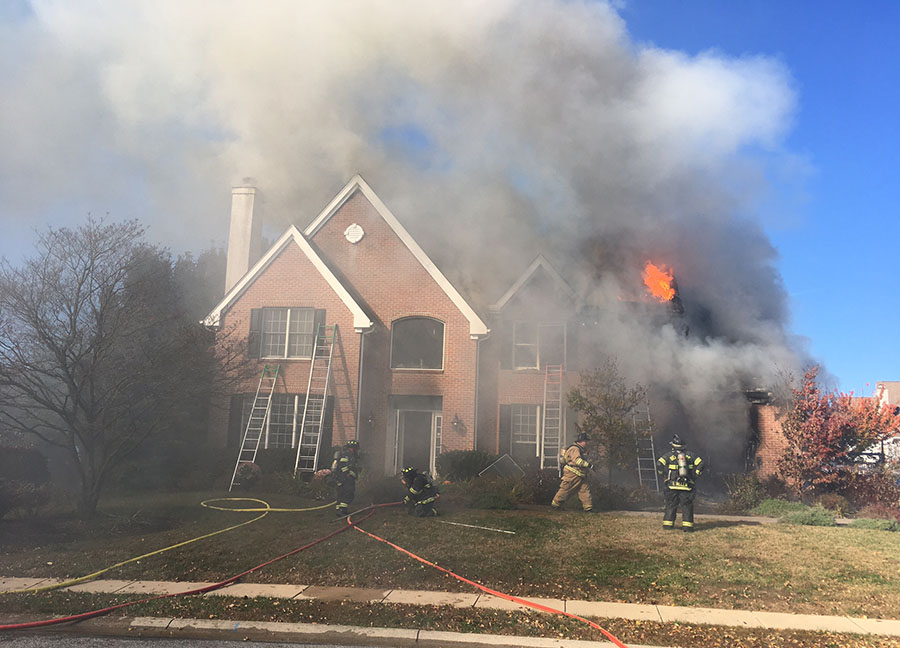 Fire engulfed home on North Hampshire Court in Stonewald community in Greenville. (Photo: Delaware Free News)