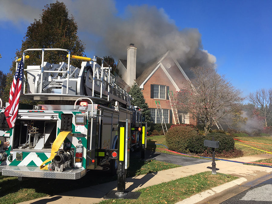 Fire engulfed home on North Hampshire Court in Stonewald community in Greenville. (Photo: Delaware Free News)