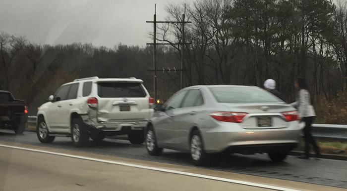 Crash scene on northbound Route 1 south of Tybouts Corner (Photo: Delaware Free News)