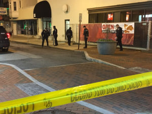 Wilmington police investigate shooting at Seventh and Market streets. (Photo: Delaware Free News)