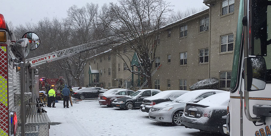 Fire broke out at Hunters Crossing Apartments on Fairway Road east of Newark. (Photo: Delaware Free News)