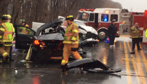 Two vehicles were involved in crash on Route 141 (Powder Mill Road) near Alapocas Drive. (Photo: Delaware Free News)