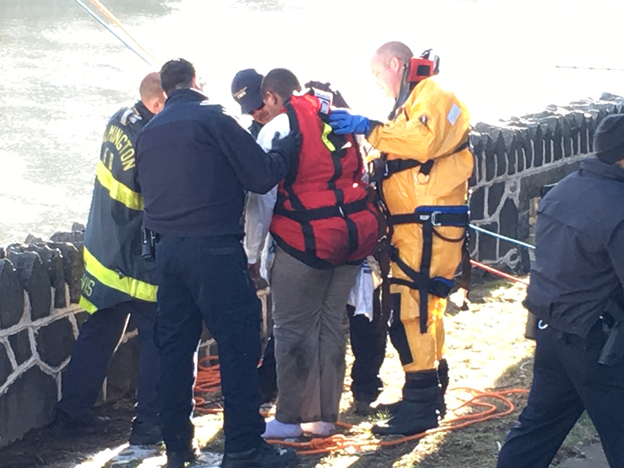 Teenager is rescued from drainage tube by Wilmington firefighter. (Photo: Delaware Free News)