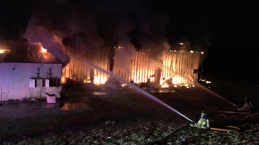 Fire destroyed former Pike Creek Bowling Center and Charcoal Pit restaurant building. (Photo: Delaware Free News)