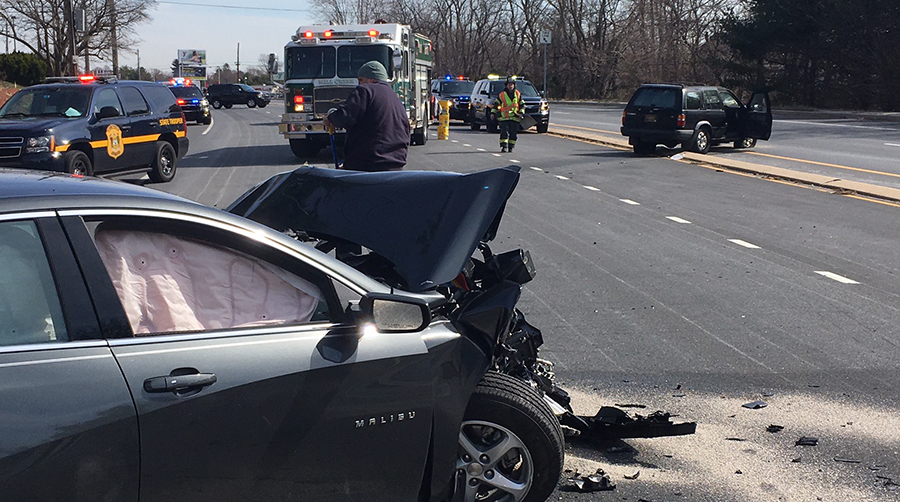 Crash involving three vehicles happened on Capitol Trail (Route 2) east of Newark. (Photo: Delaware Free News)