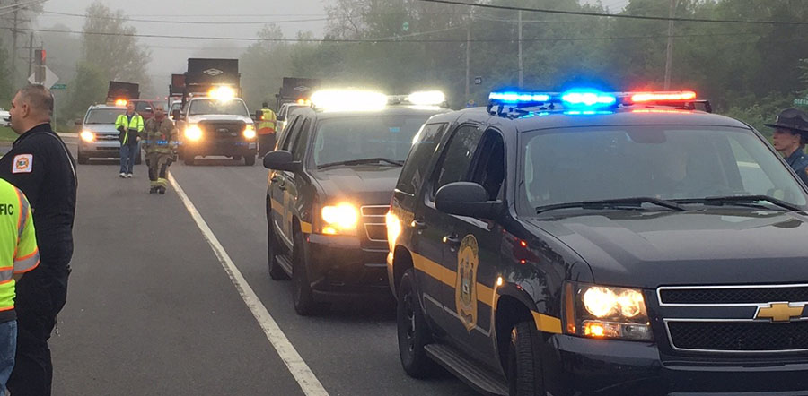 Fuel truck overturned when it backed into a culvert along Capitol Trail (Route 2) just west of Upper Pike Creek Road. (Photo: Delaware Free News)