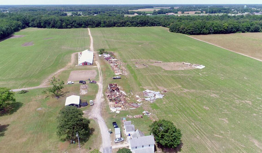 Tornado damage near Greenwood. (Photo: Delaware Emergency Management Agency)