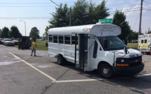 Pickup struck passenger side of bus as it was turning from Wrangle Hill Road onto River Road. (Photo: Delaware Free News)