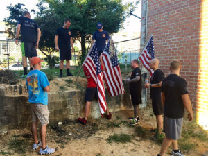 Flags were placed one year after Sept. 24, 2016, blaze that killed three Wilmington firefighters on Lakeview Drive in Canby Park. (Photo: Delaware Free News)