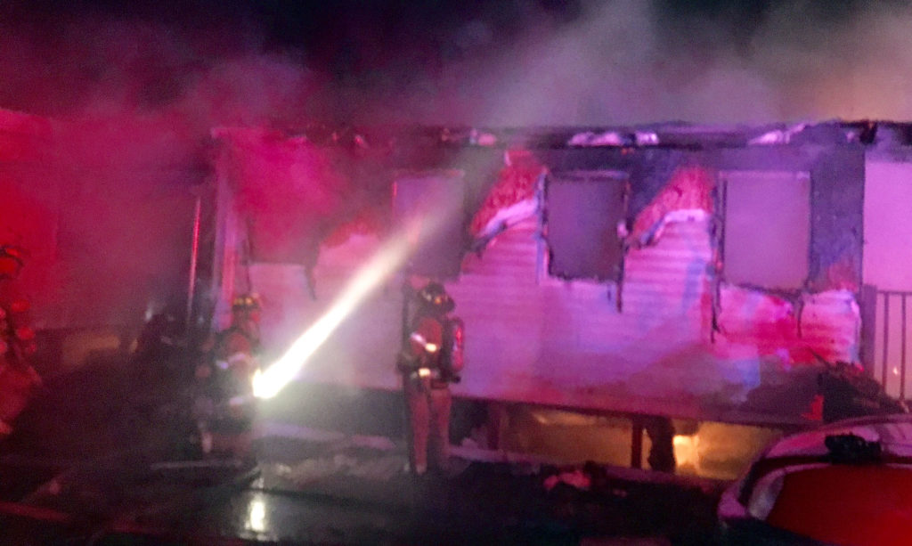 Fire broke out in the 900 block of Tenth Ave. in the Murray Manor Trailer Park. (Photo: Delaware Free News)