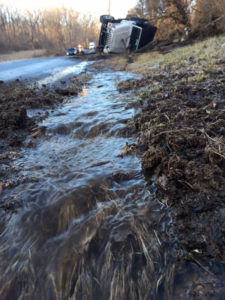 Jeep crashed along Thompsons Bridge Road. (Photo: Delaware Free News)