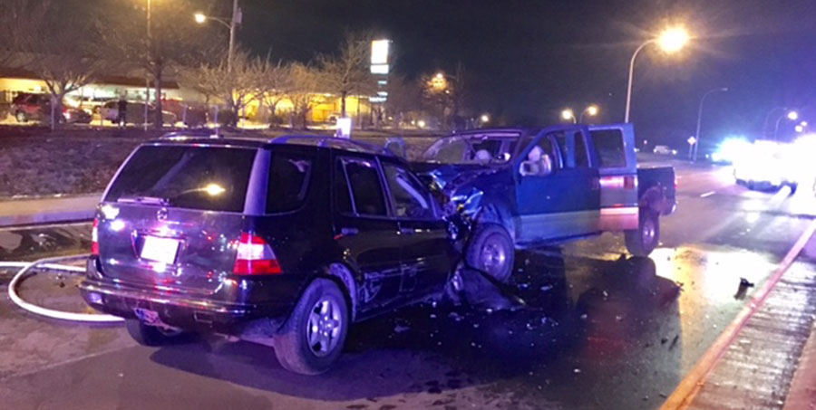 Driver of a Mercedes SUV going the wrong way on Naamans Road was killed in head-on collision with Ford F-350 pickup truck. (Photo: Delaware Free News)