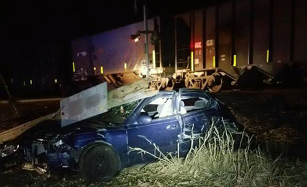 Car crashes into moving train near Georgetown; driver survives ...
