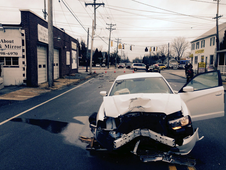 Car hit pole at Old Capitol Trail and Newport Gap Pike.