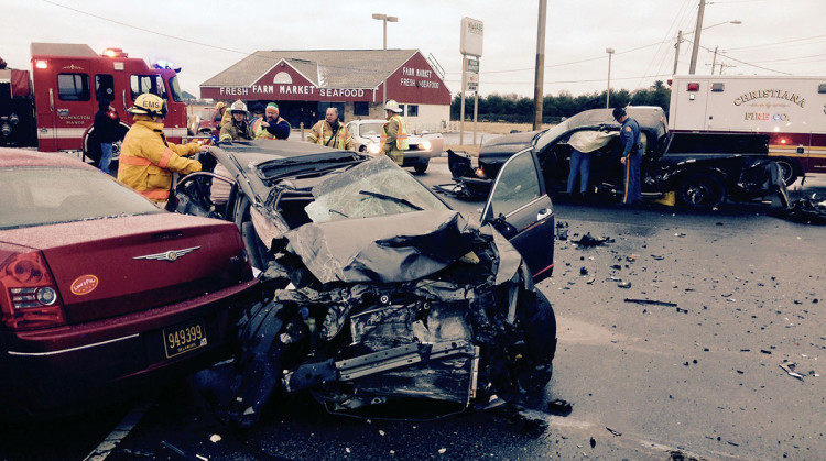 Scene of fatal crash on U.S. 13 at Hamburg Road