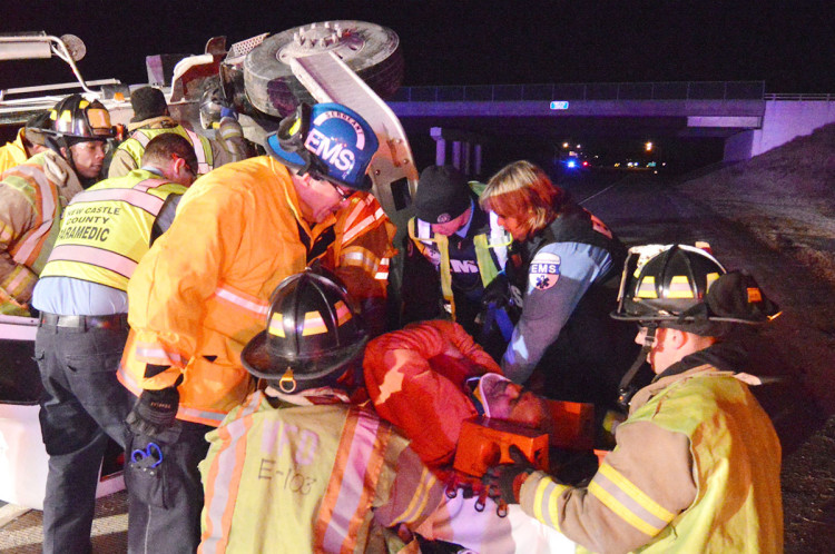 Truck hits I-495 bridge