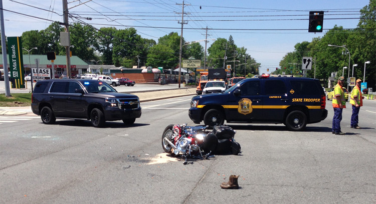 Motorcycle crash at Route 273 and Airport Road. (Photo: Delaware Free News)