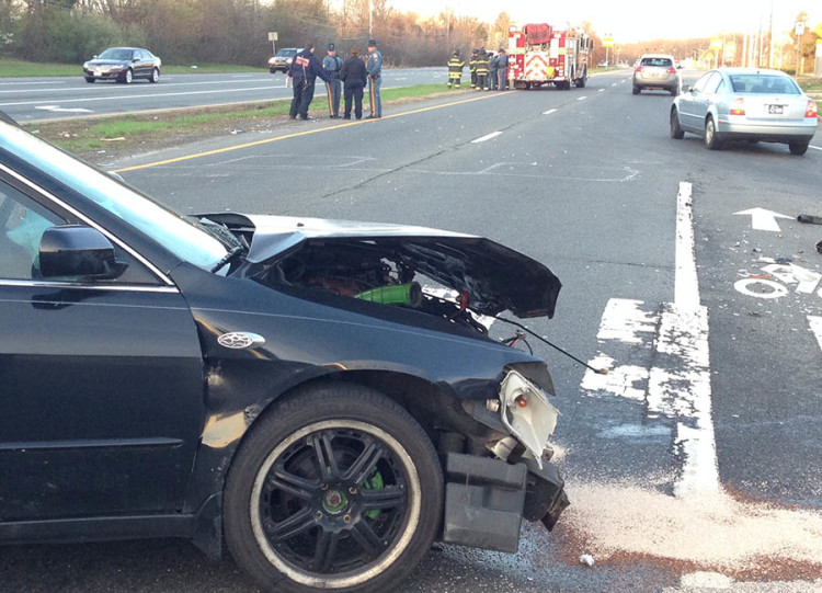 Firetruck and car collided on U.S. 40 (Pulaski Highway) at Brookmont Drive in Bear. (Photo: Delaware Free News)